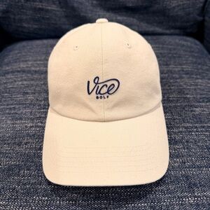 EUC Vice Golf Men’s  Cream Snap Strap Back 6-Panel Adjustable Hat OSFA